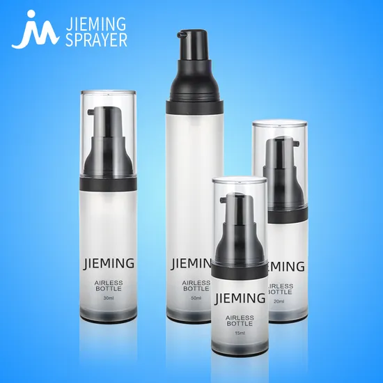 15ml 30ml 50ml Matte Finish Travel Set Round PP Cosmetic Pump Airless Bottle
