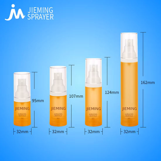 15ml 30ml 50ml Matte Finish Travel Set Round PP Cosmetic Pump Airless Bottle