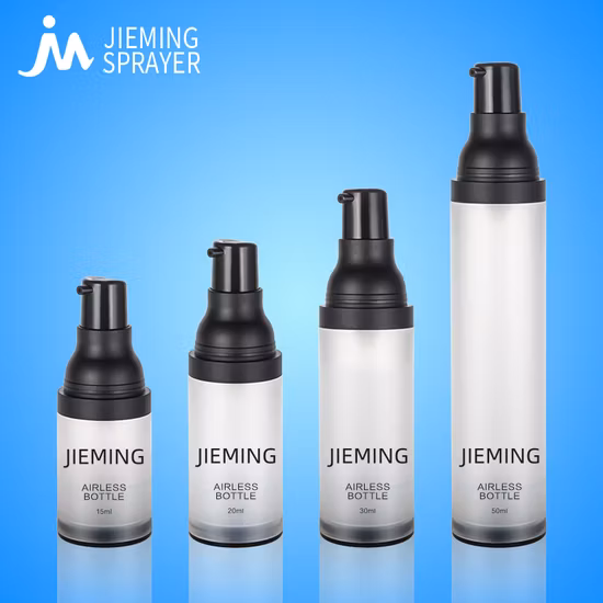 15ml 30ml 50ml Matte Finish Travel Set Round PP Cosmetic Pump Airless Bottle