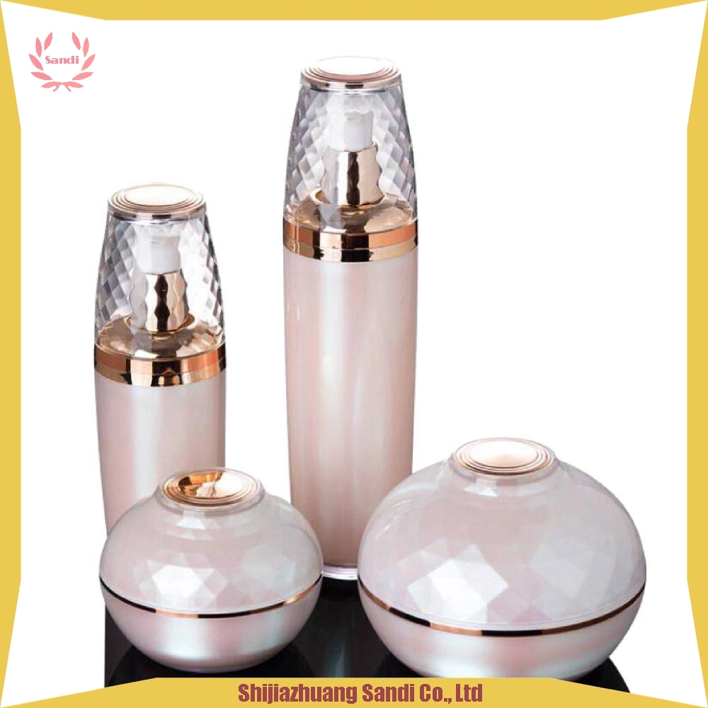 Luxury Cosmetics Acrylic Bottle and Jar Plastic Pump Bottle Cosmetic Face Cream Bottle