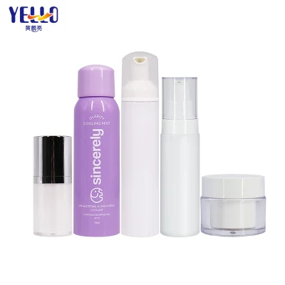 Conjunto de frascos de frasco de plástico acrílico vazio para cosméticos OEM, frascos sem ar, spray de espuma, loção