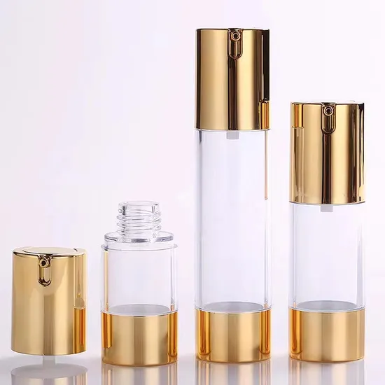 Novo design 30ml 50ml frasco acrílico cosmético recarregável recarregável sem ar para tratamento capilar